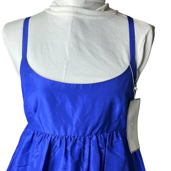 New J.Crew 100% Silk Royal Blue Taffeta Ballerina Dress Empire Waist Size 6 - Picture 3 of 8